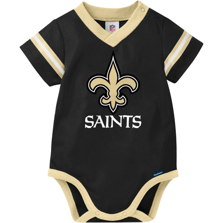 Baby Boys New Orleans Saints Short Sleeve Mesh V-Neck Bodysuit