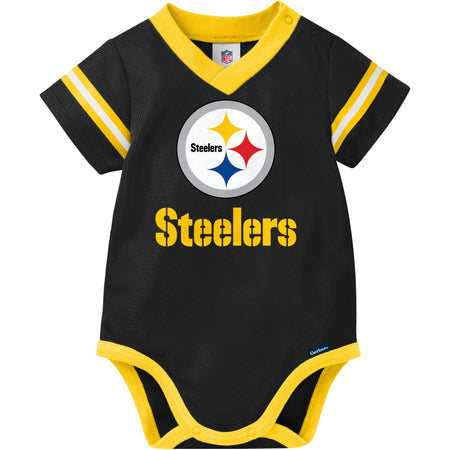 Baby Boys Pittsburgh Steelers Short Sleeve Mesh V-Neck Bodysuit