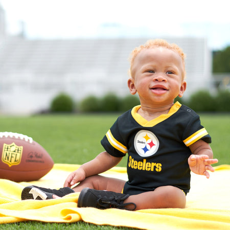 Baby Boys Pittsburgh Steelers Short Sleeve Mesh V-Neck Bodysuit