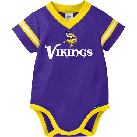 Baby Boys Minnesota Vikings Short Sleeve Mesh V-Neck Bodysuit