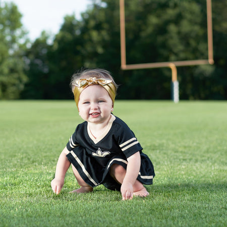 2-Piece Baby Girls New Orleans Saints Dress & Diaper Cover Set