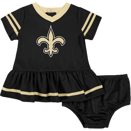 2-Piece Baby Girls New Orleans Saints Dress & Diaper Cover Set