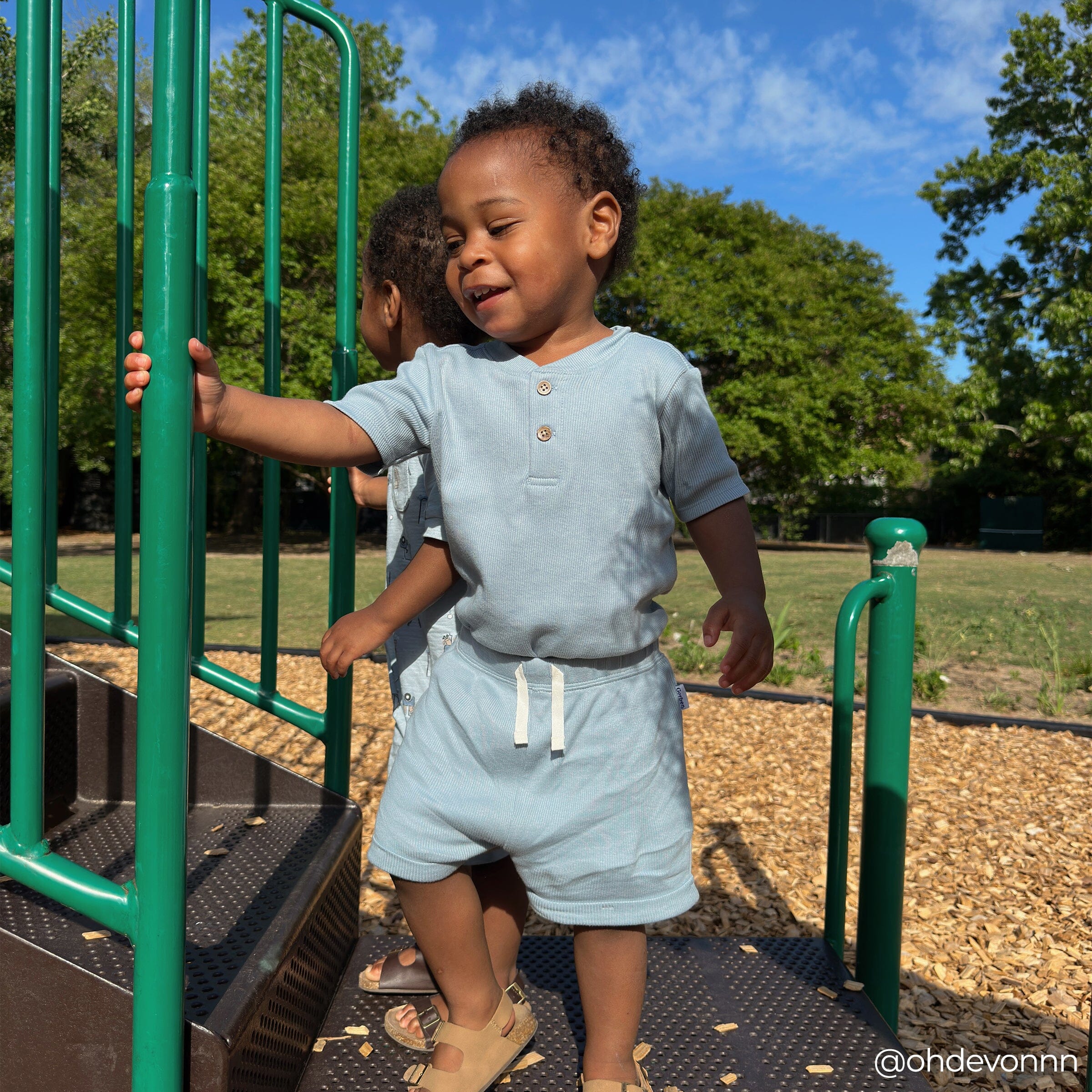 2-Piece Baby Boys Blue Bodysuit and Shorts Set outfits Gerber® 