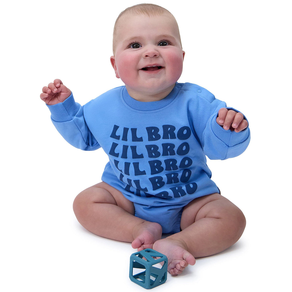 Baby Boys Lil' Bro Sweatshirt Bubble Romper rompers Onesies® Brand 