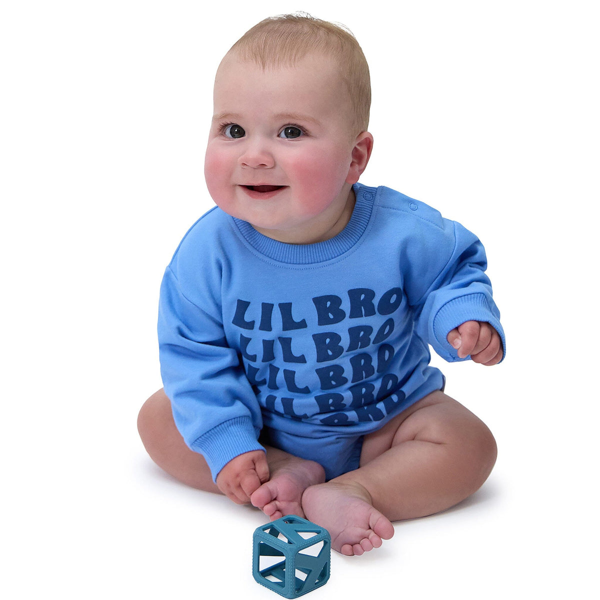 Baby Boys Lil' Bro Sweatshirt Bubble Romper rompers Onesies® Brand 