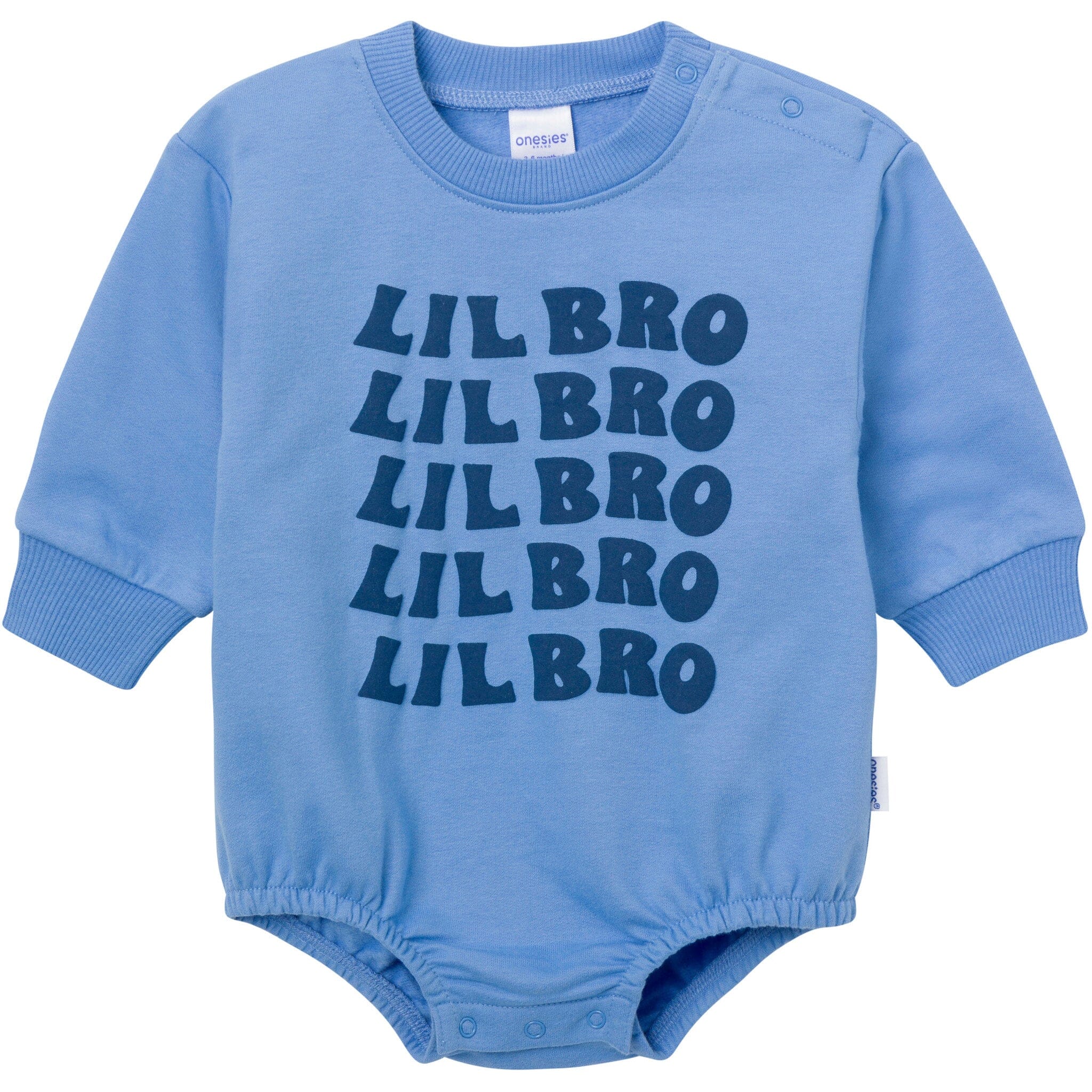 Baby Boys Lil' Bro Sweatshirt Bubble Romper rompers Onesies® Brand 
