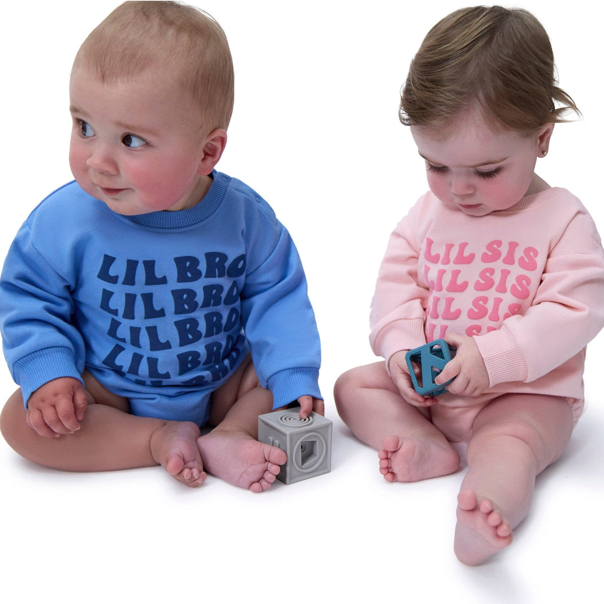 Baby Girls Lil' Sis Sweatshirt Bubble Romper rompers Onesies® Brand 