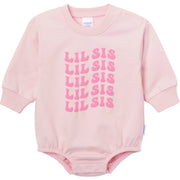 Baby Girls Lil' Sis Sweatshirt Bubble Romper rompers Onesies® Brand 