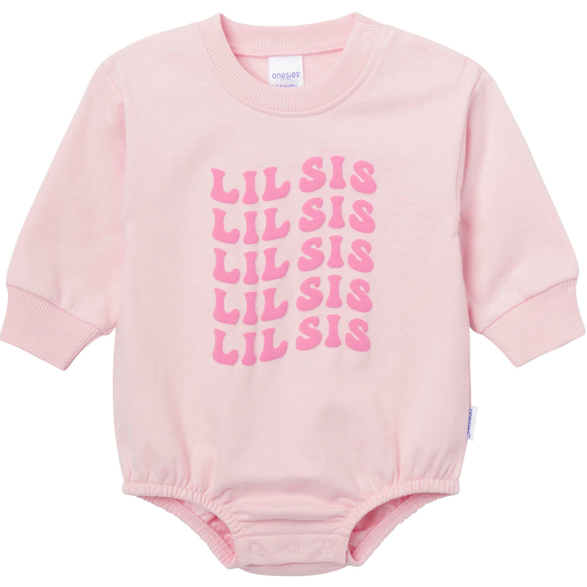 Baby Girls Lil' Sis Sweatshirt Bubble Romper rompers Onesies® Brand 