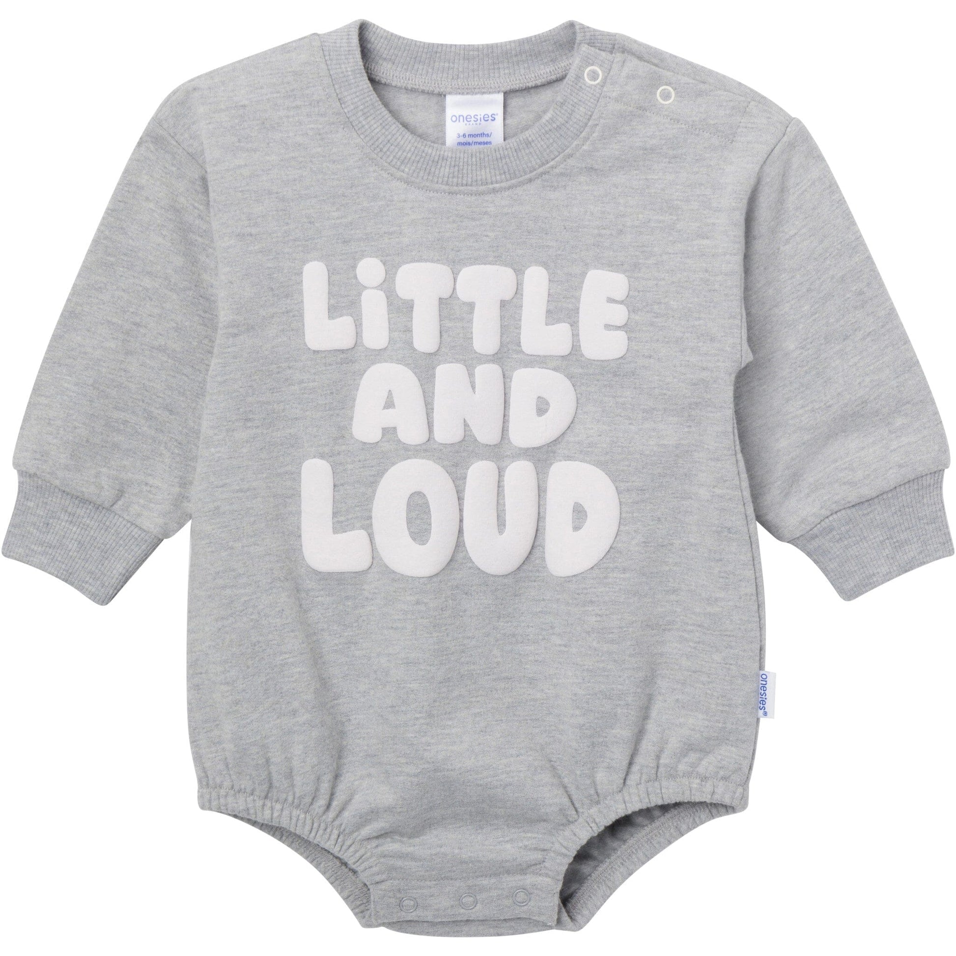 Baby Neutral Little and Loud Sweatshirt Bubble Romper rompers Onesies® Brand 