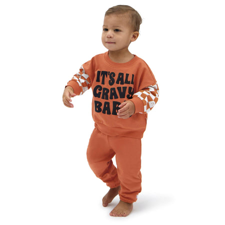2-Piece Baby Boys It'S All Gravy Sweatshirt Set