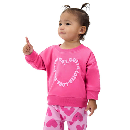 2-Piece Baby Girls Love Mama Sweatshirt Set