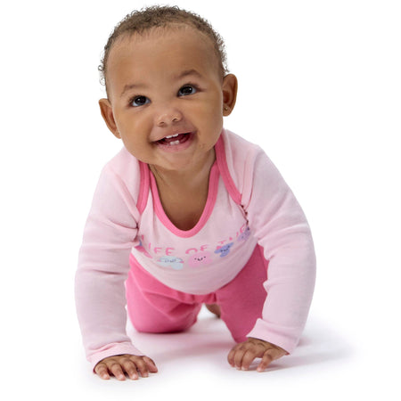 4-Piece Baby Girls Party Rainbow Onesies® Bodysuits and Pants