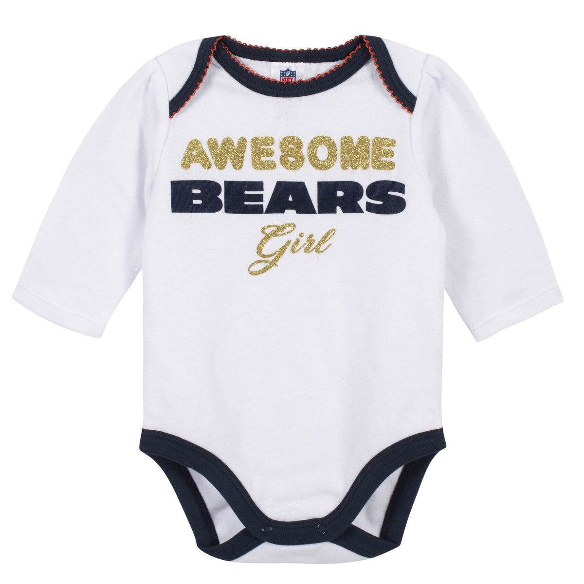 Baby Girls Chicago Bears 3-Piece Bodysuit, Pant, and Cap Set-Gerber Childrenswear