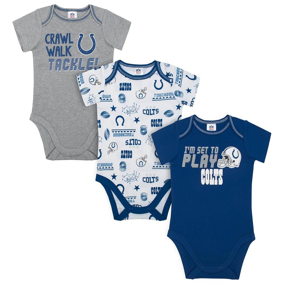 Colts Baby Boys 3-Pack Short Sleeve Bodysuit-Gerber Childrenswear