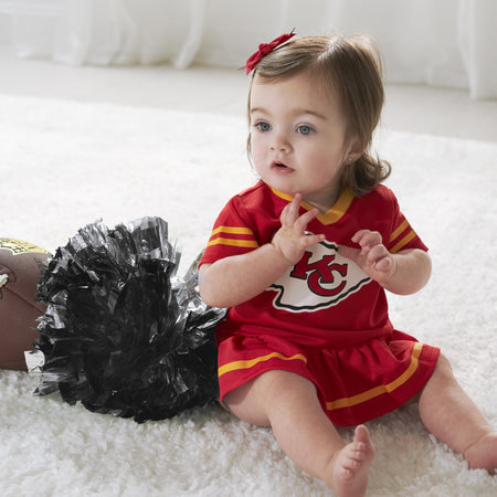 2-Piece Baby Girls Kansas City Chiefs Dress & Diaper Cover Set