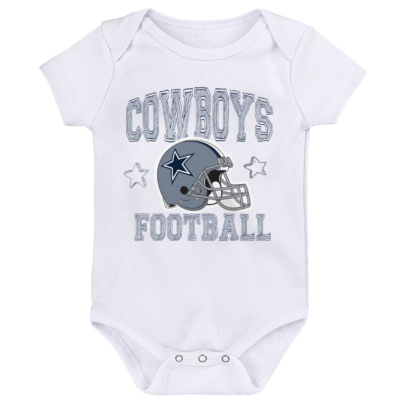 3-Pack Baby Boys Dallas Cowboys Short Sleeve Bodysuits