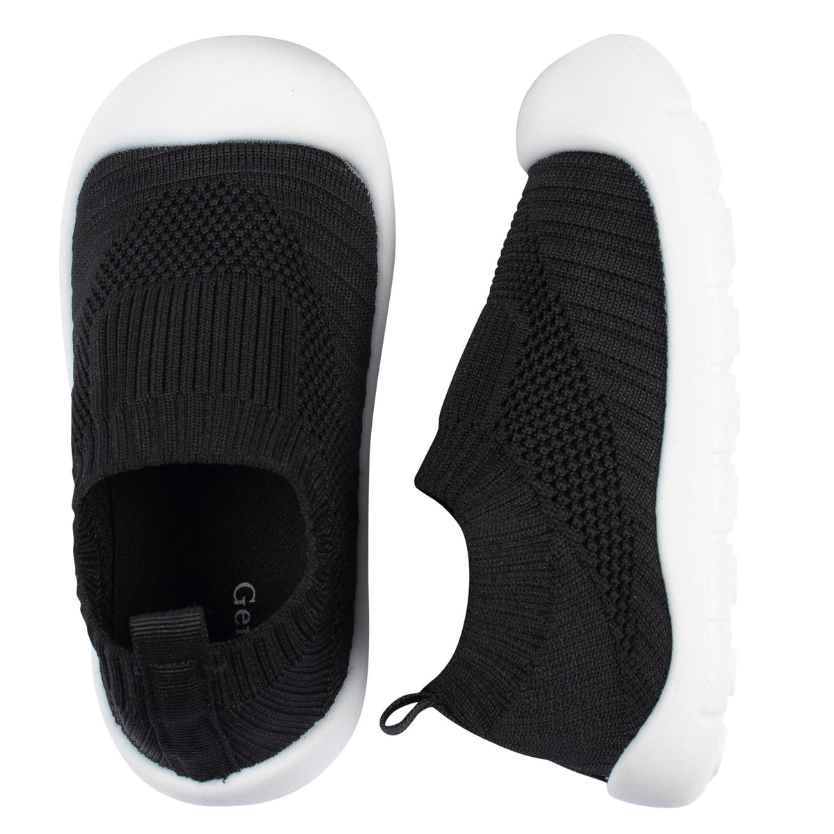 Infant & Toddler Boys Black Stretchy Knit Slip-On Sneaker
