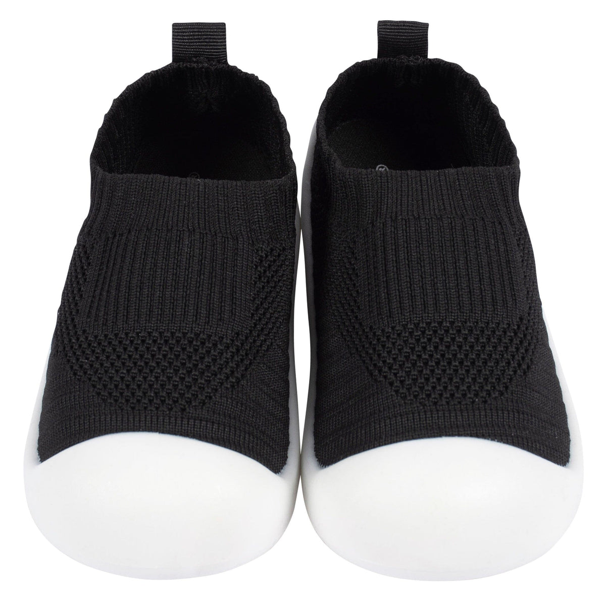 Infant & Toddler Boys Black Stretchy Knit Slip-On Sneaker