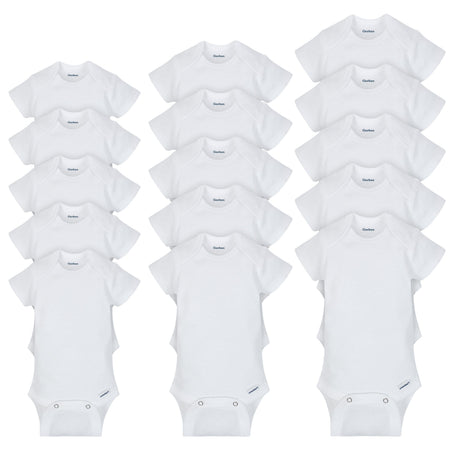 Onesies® 15-Pack Grow-With-Me White Short Sleeve Bodysuits Assorted Size Set