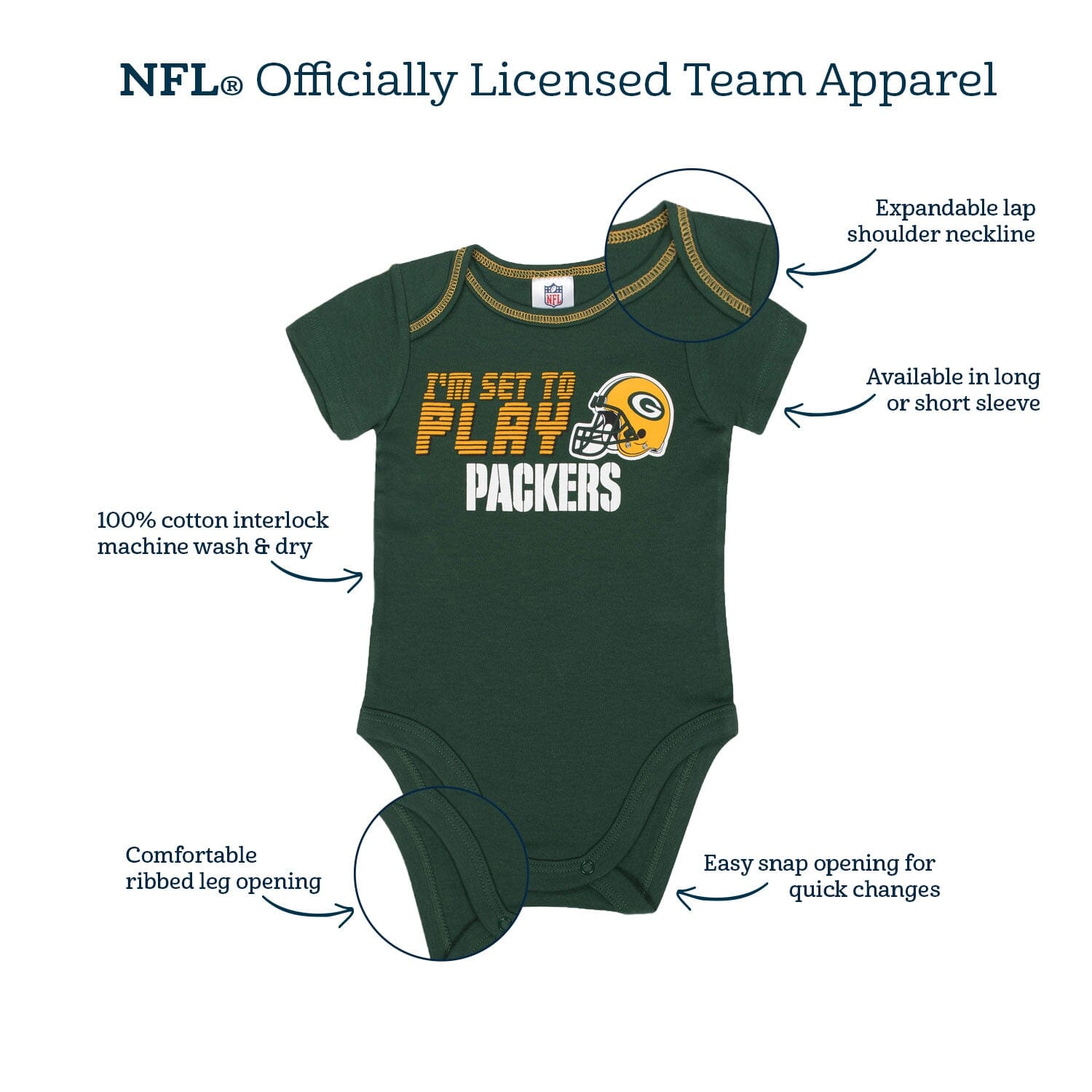 Rams Baby Boys 3-Pack Short Sleeve Bodysuit