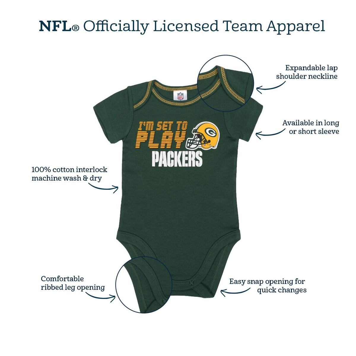 Baby Boys Philadelphia Eagles Long Sleeve Bodysuit, 2-pack -Gerber Childrenswear