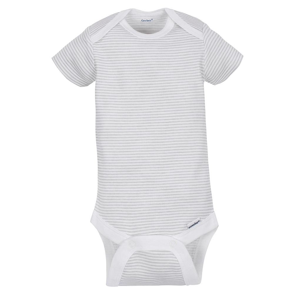 5-Pack Neutral Grey Elephant Short Sleeve Onesies® Bodysuits