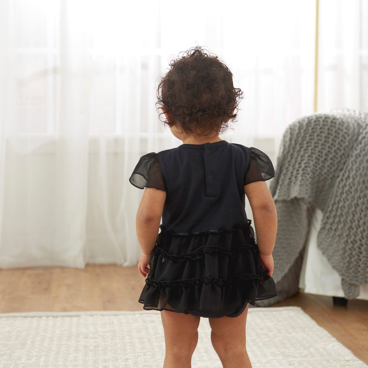 Black Dress Bodysuit with Tutu Skirt