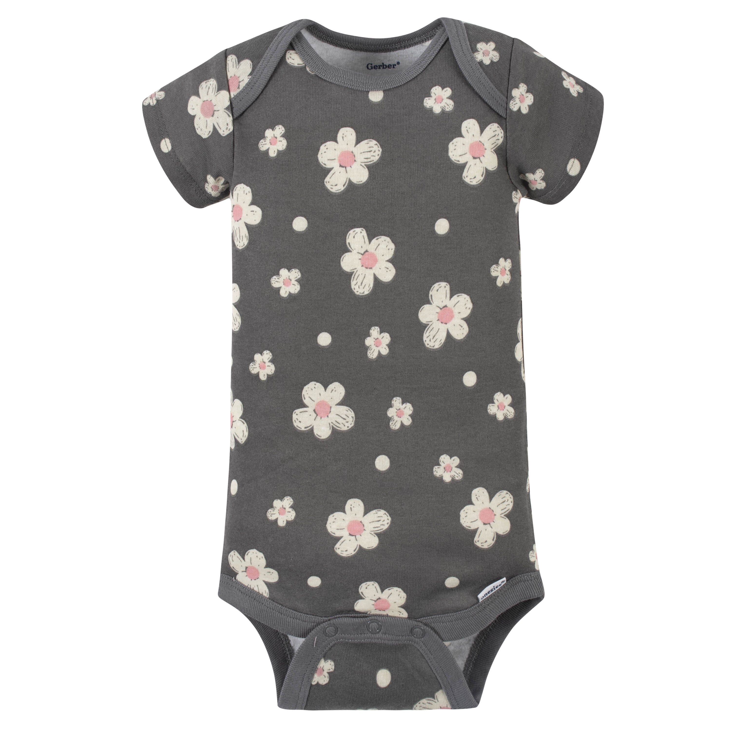 8-Pack Baby Girls Leopard Short Sleeve Onesies® Bodysuits-Gerber Childrenswear