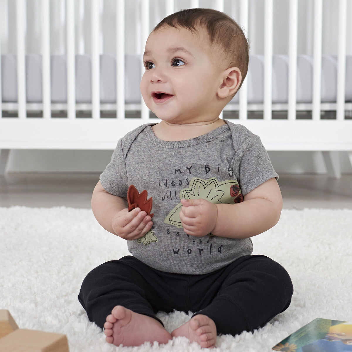 4-Pack Baby Boys Dino Short Sleeve Onesies® Bodysuits-Gerber Childrenswear