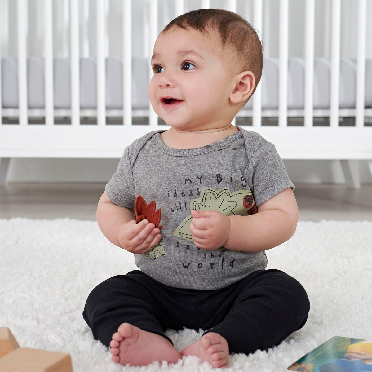 8-Pack Baby Boys Dino Short Sleeve Onesies® Bodysuits