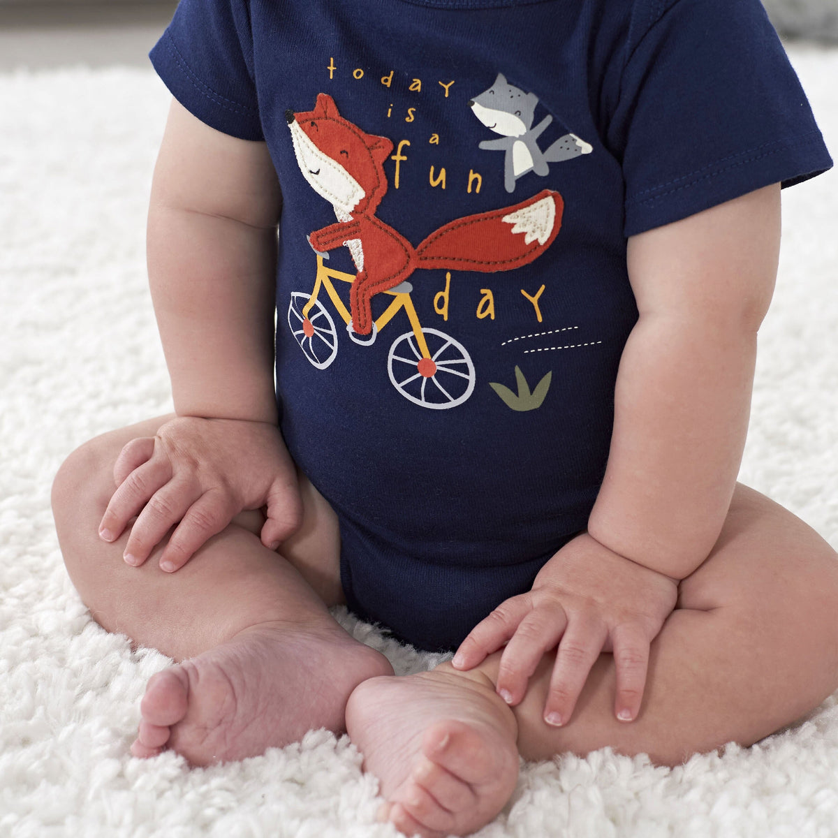 4-Pack Baby Boys Fox Short Sleeve Onesies® Bodysuits-Gerber Childrenswear