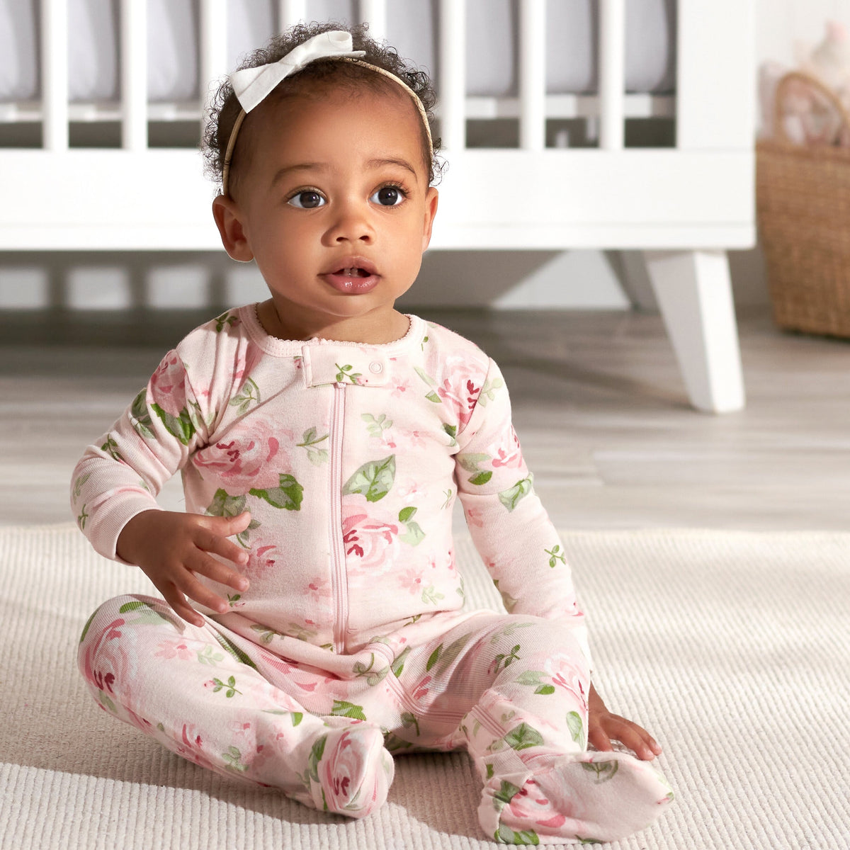 2-Pack Baby & Toddler Girls Rose Snug Fit Footed Cotton Pajamas-Gerber Childrenswear