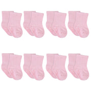 8-Pack Baby & Toddler Light Pink Wiggle-Proof™ Jersey Crew Socks-Gerber Childrenswear