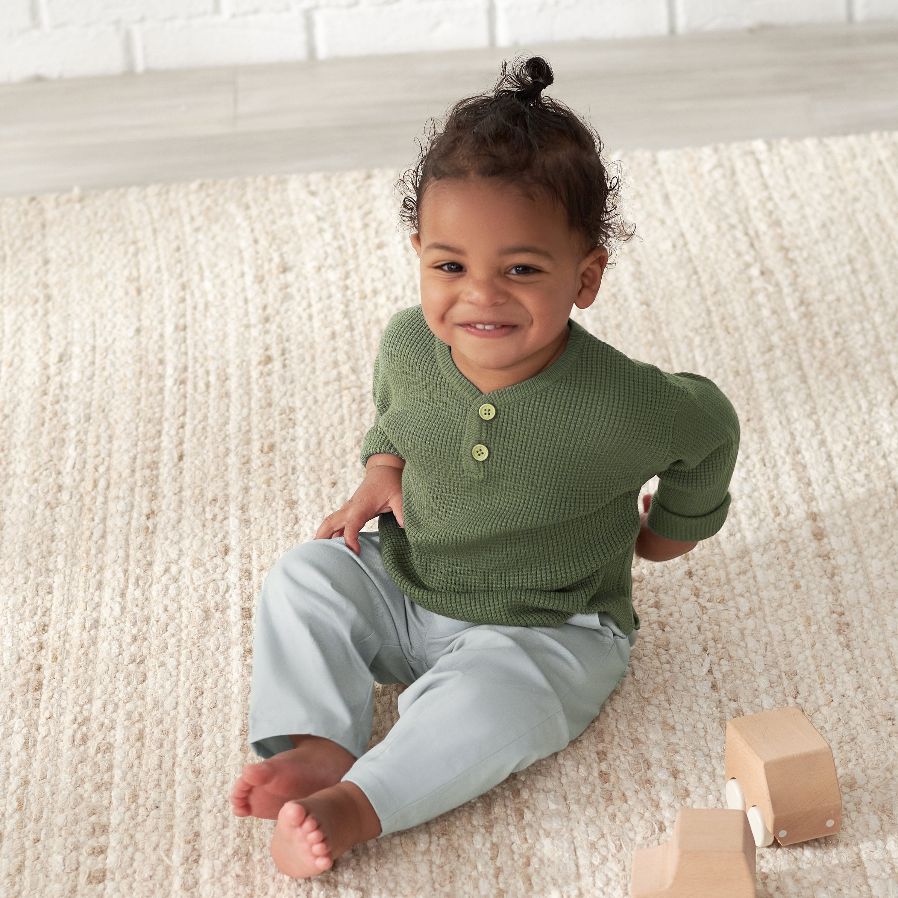 Infant & Toddler Boys Gray Canvas Pants-Gerber Childrenswear
