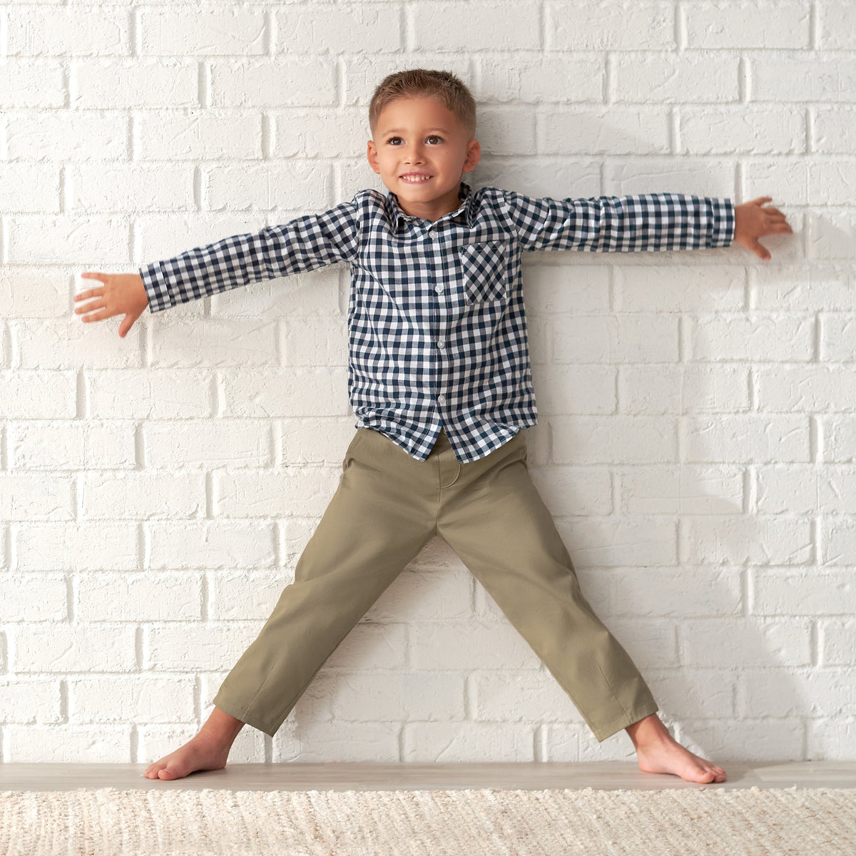 Infant & Toddler Boys Blue Plaid Woven Plaid Shirt-Gerber Childrenswear