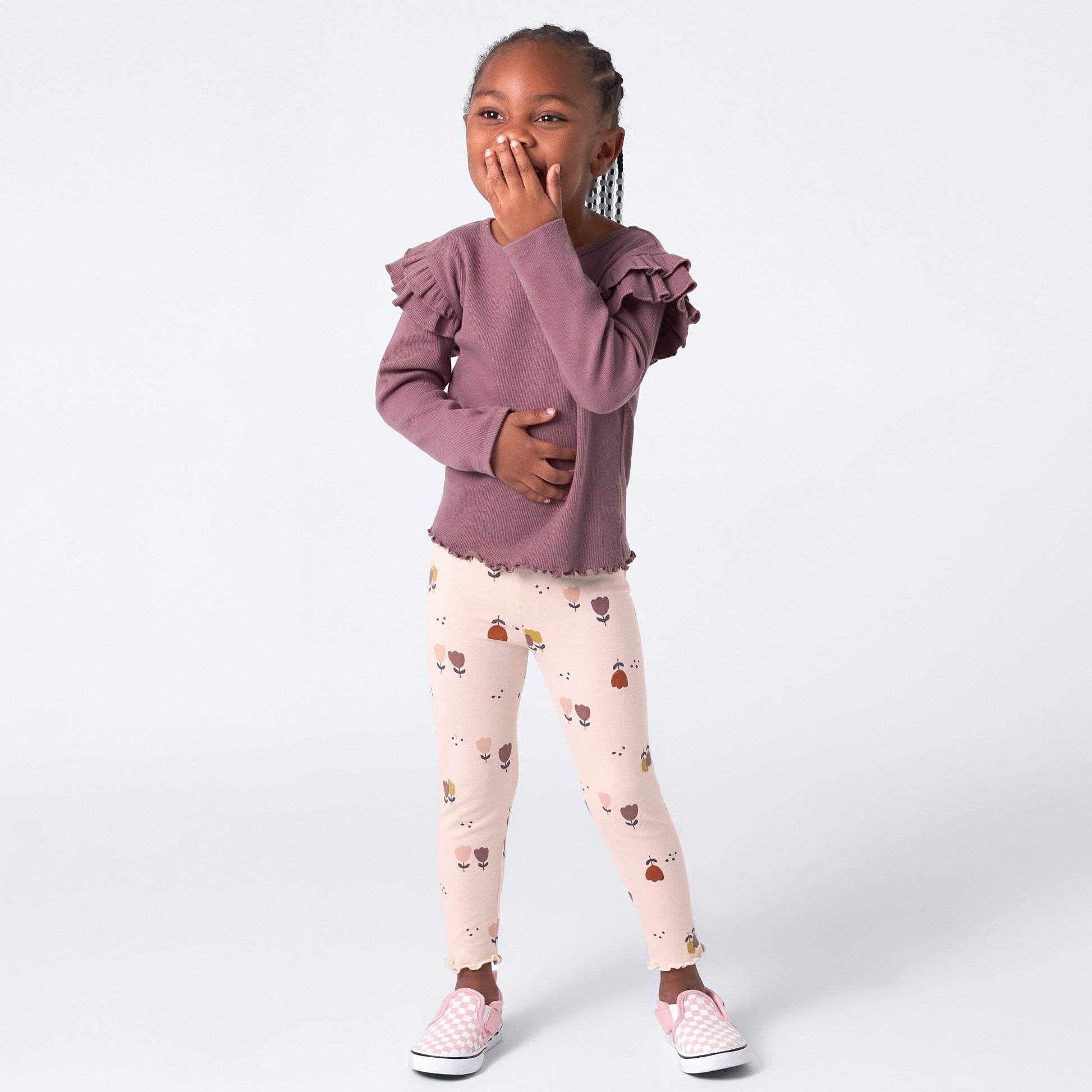 3-Pack Infant & Toddler Girls Burgundy Floral Leggings