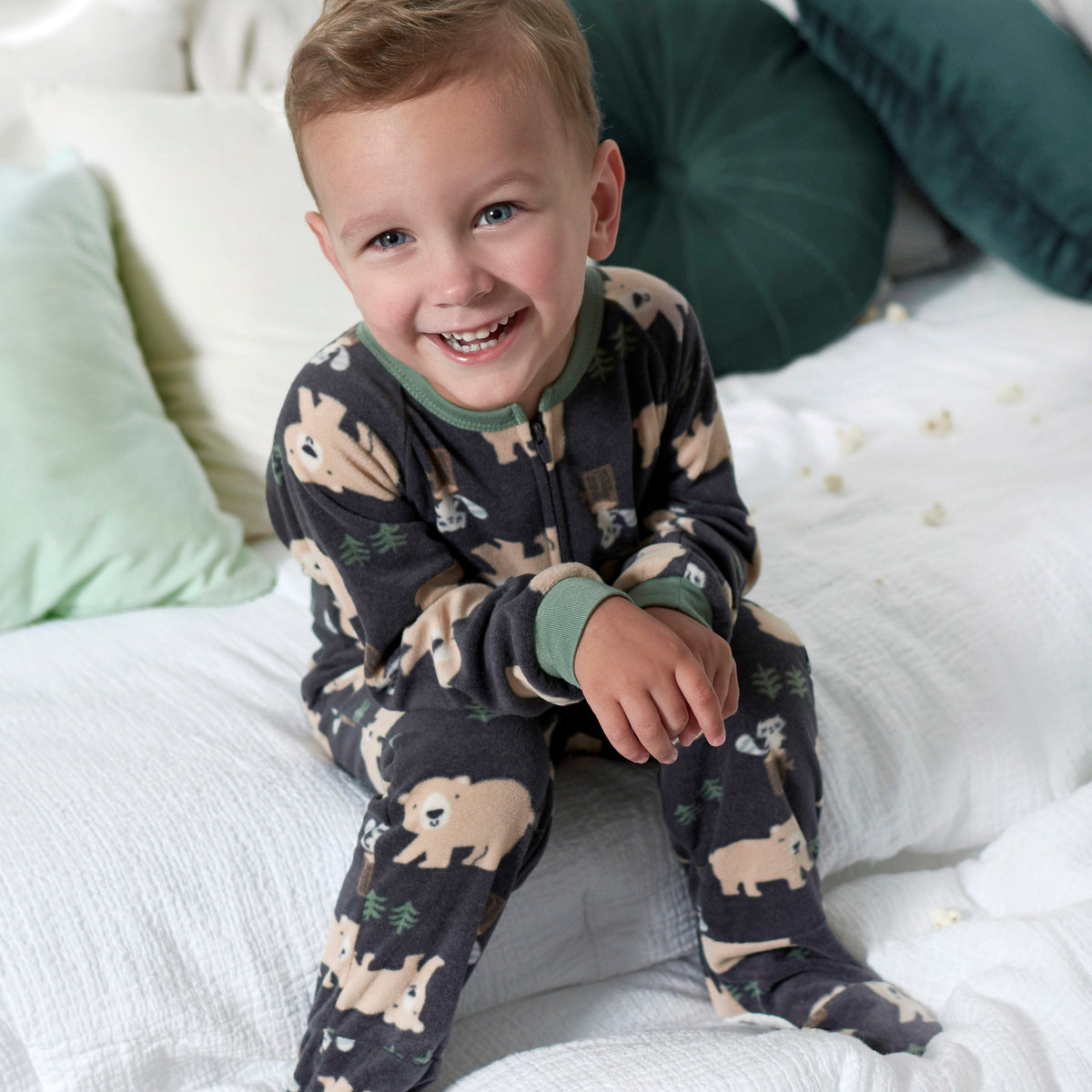 4-Pack Baby & Toddler Boys Buffalo & Bears Fleece Pajamas