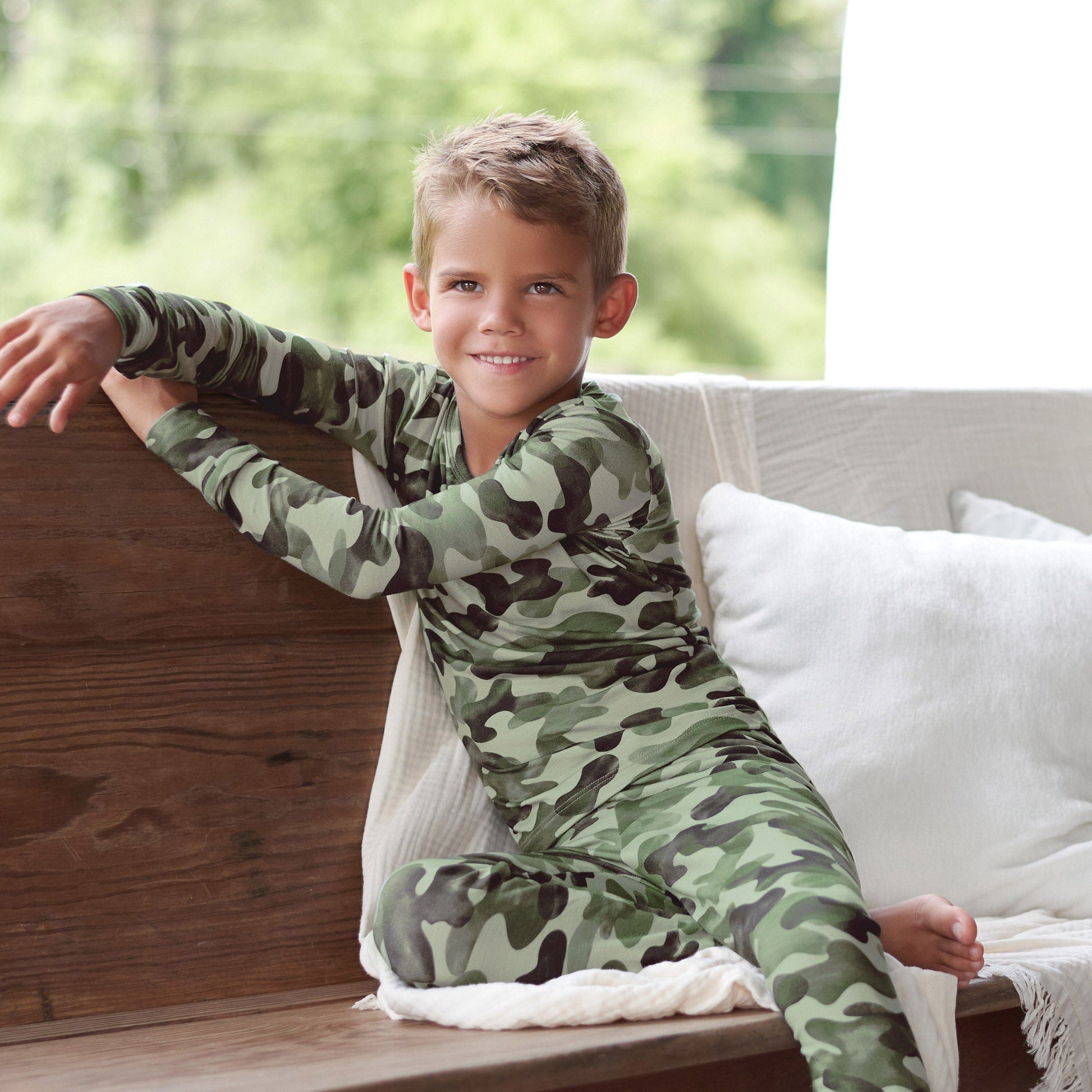 2-Piece Infant & Toddler Hide & Seek Camo Buttery-Soft Viscose Made from Eucalyptus Snug Fit Pajamas