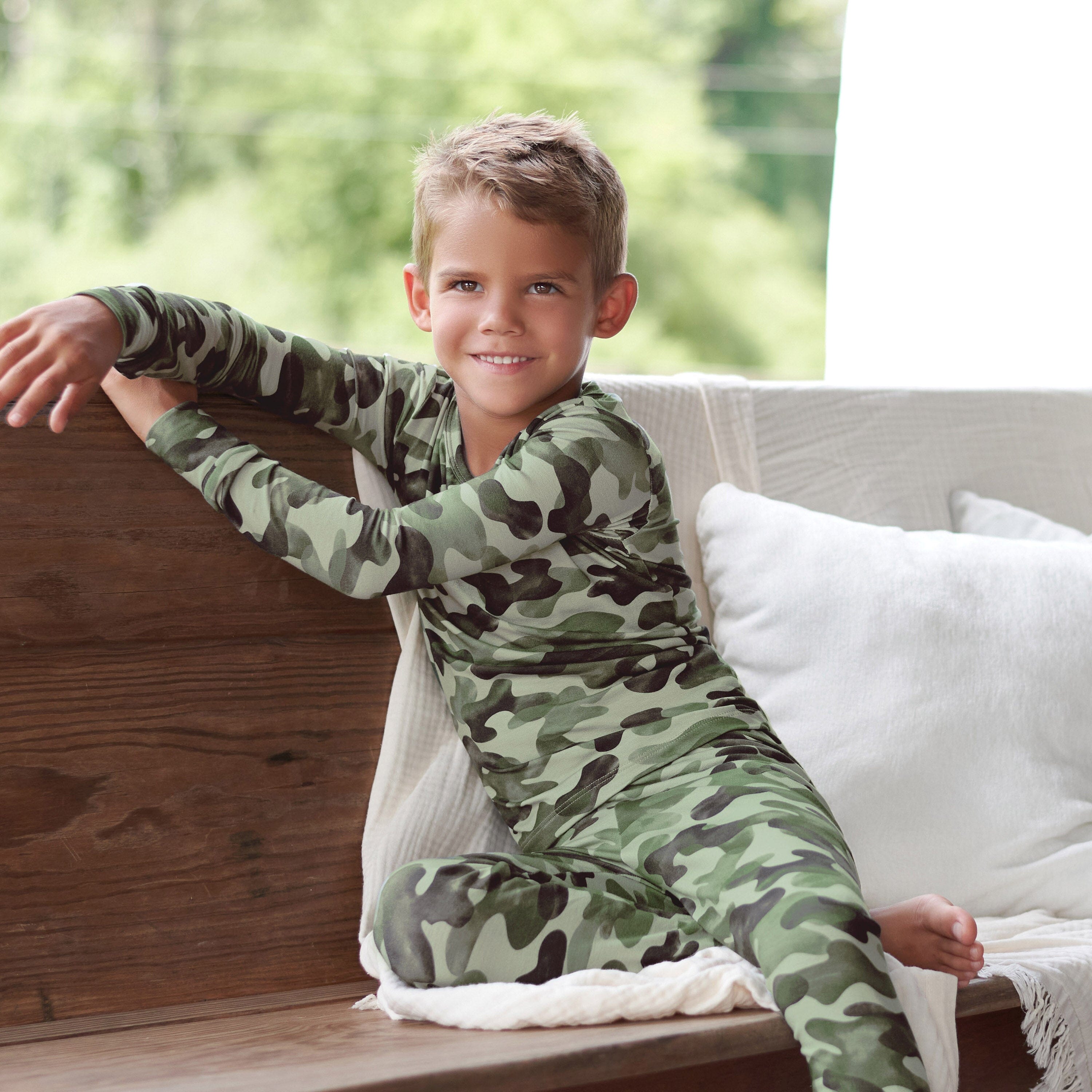 2-Piece Infant & Toddler Hide & Seek Camo Buttery-Soft Viscose Made from Eucalyptus Snug Fit Pajamas