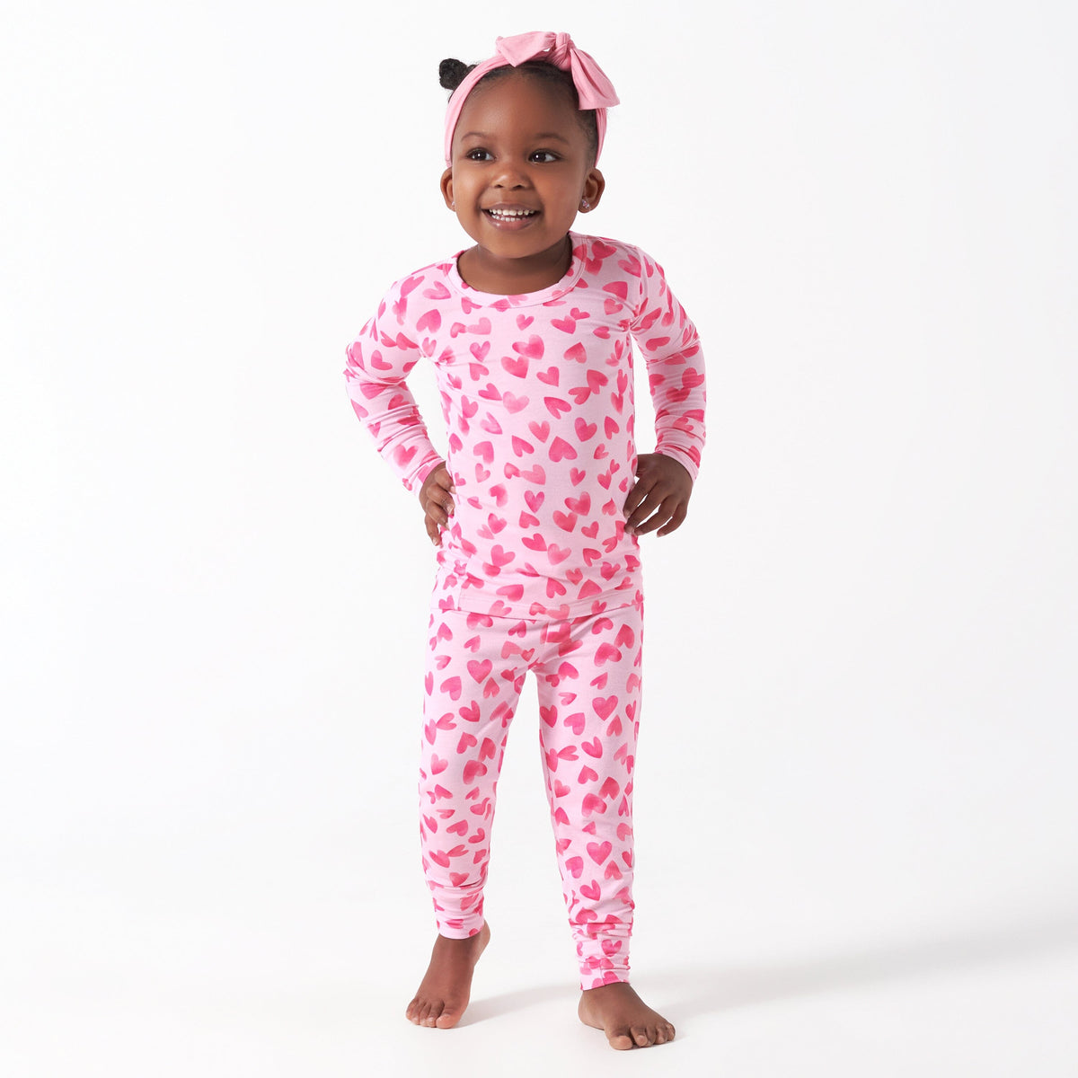 2-Piece Infant & Toddler Girls Heartfelt Buttery-Soft Viscose Made from Eucalyptus Snug Fit Pajamas