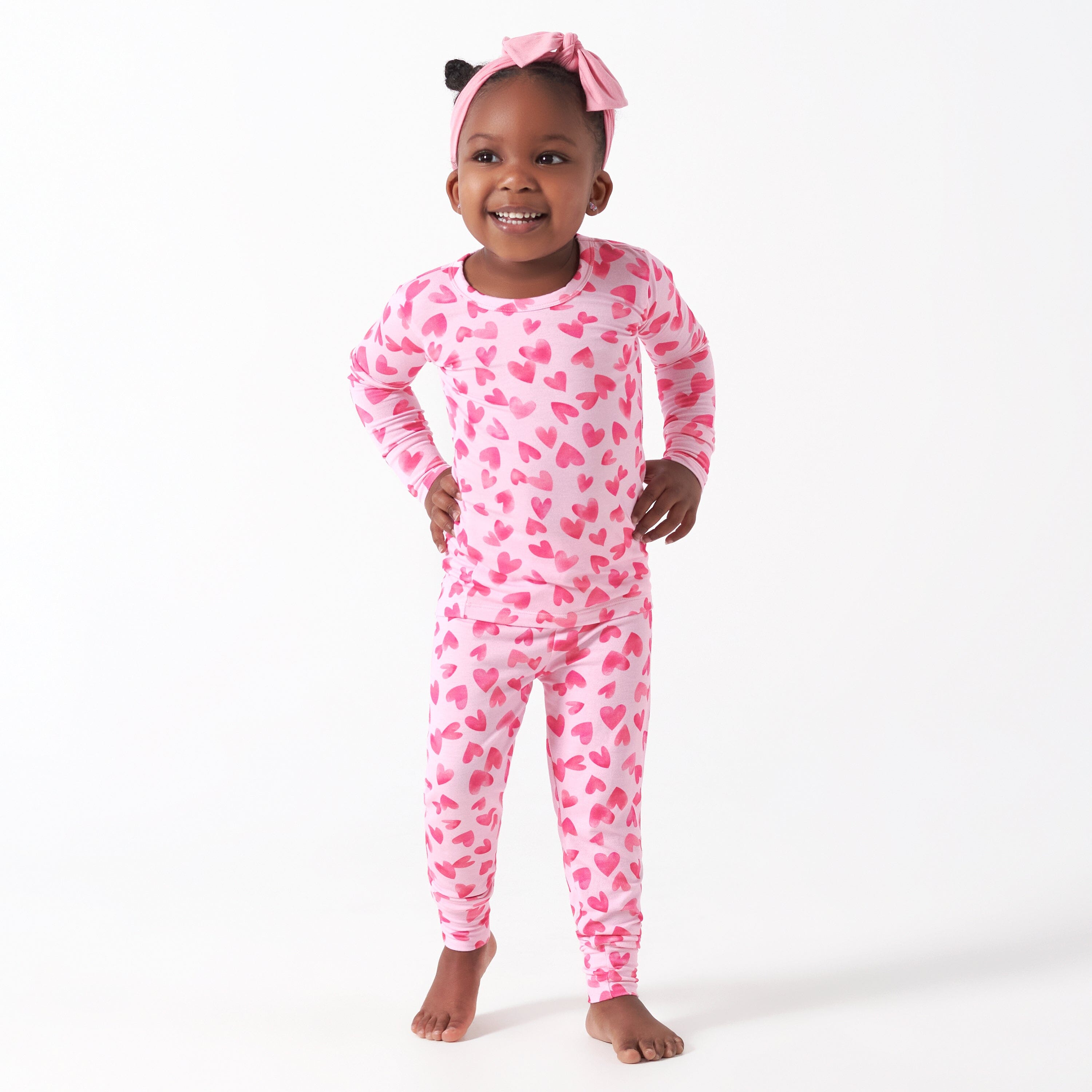 2-Piece Infant & Toddler Girls Heartfelt Buttery-Soft Viscose Made from Eucalyptus Snug Fit Pajamas