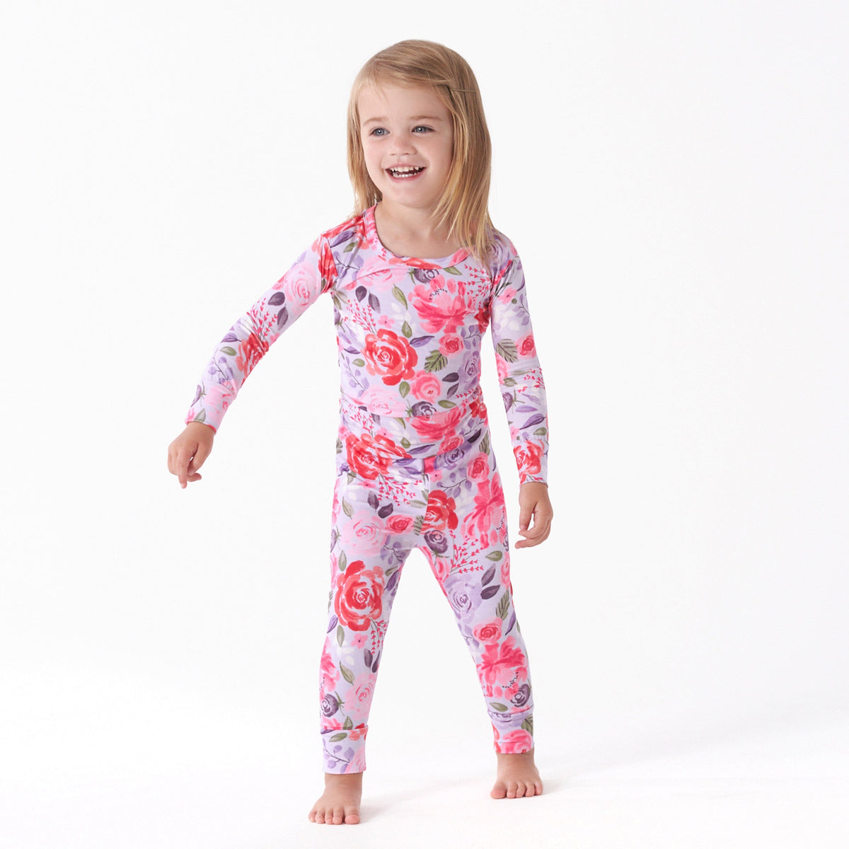 2-Piece Infant & Toddler Girls Lilac Garden Buttery-Soft Viscose Made from Eucalyptus Snug Fit Pajamas