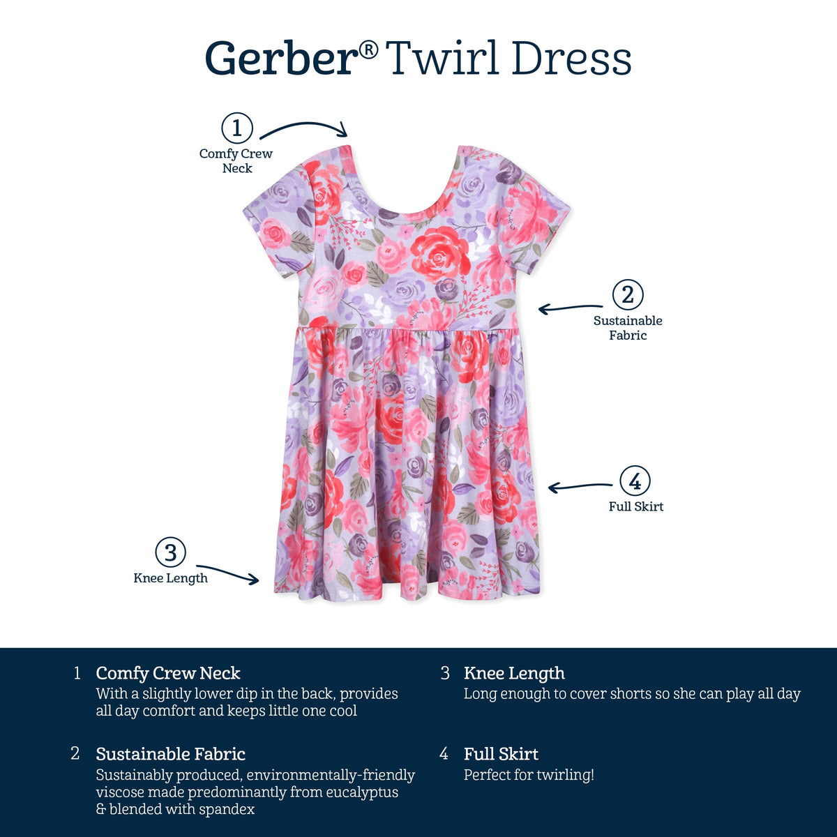 Infant & Toddler Girls Lilac Garden Buttery-Soft Viscose Made from Eucalyptus Twirl Dress