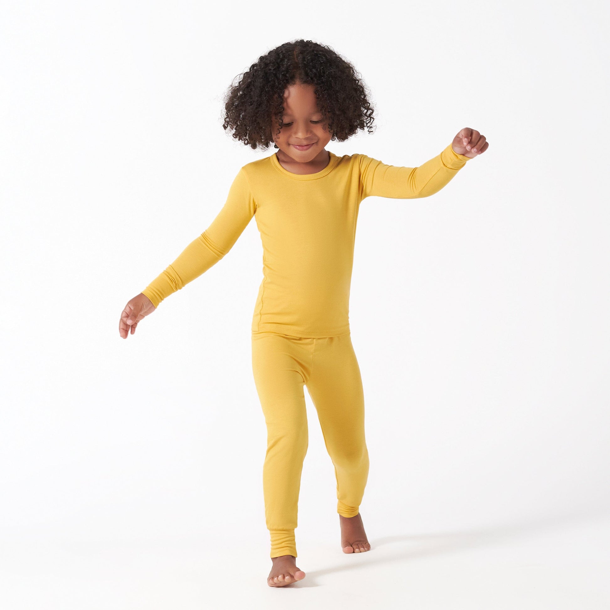2-Piece Infant & Toddler Yolk Yellow Buttery-Soft Viscose Made from Eucalyptus Snug Fit Pajamas