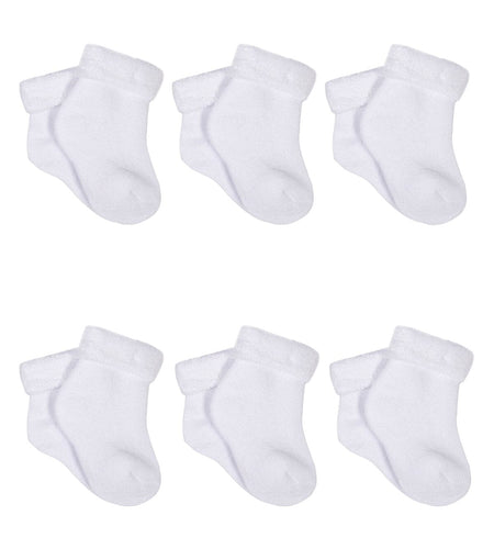 6-Pack Baby White Terry Socks