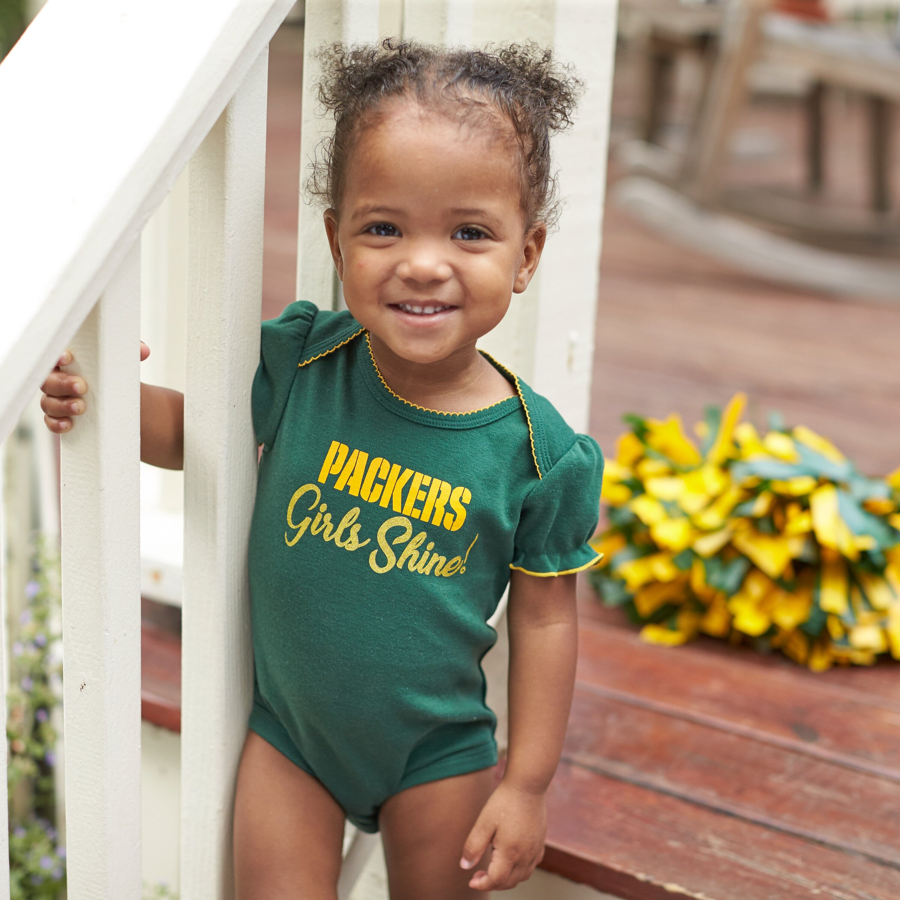 Baby Girls Green Bay Packers Short Sleeve Bodysuit, 3-pack-Gerber Childrenswear