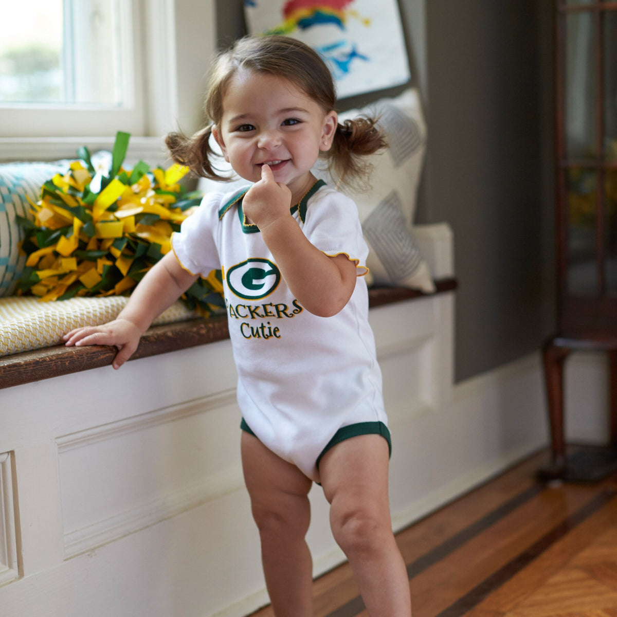 Baby Girls Green Bay Packers Short Sleeve Bodysuit, 3-pack-Gerber Childrenswear