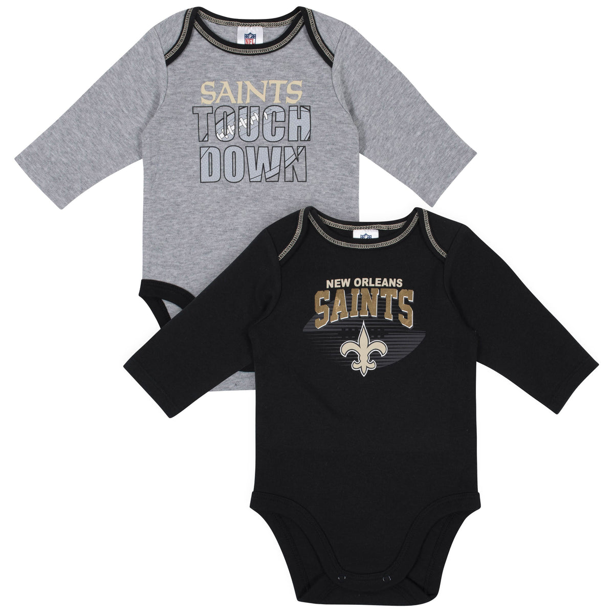Baby Boys New Orleans Saints Long Sleeve Bodysuit, 2-pack -Gerber Childrenswear