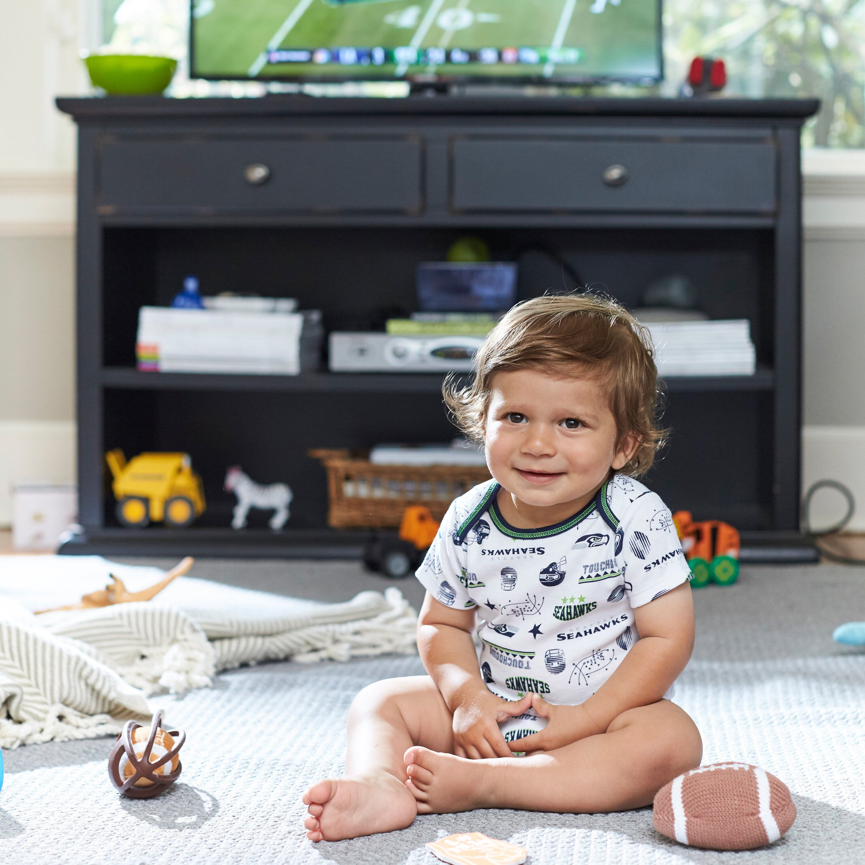 Seahawks Baby Boys 3-Pack Short Sleeve Bodysuit-Gerber Childrenswear